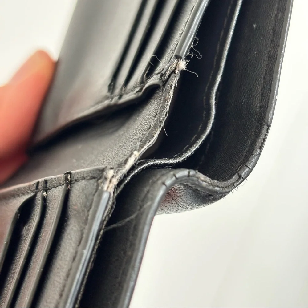 Tumi Double Billfold Men's Black Leather Wallet